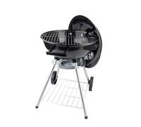 BAKAJI Barbecue Rotondo a Carbone Griglia 45 cm 2 Ruote con Coperchio e Ripiano D'appoggio Porta Oggetti BBQ Collection (Medio)
