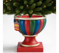 BAKAJI Base Albero di Natale Calice in Resina con Effetto Realistico e Lucido, Supporto Natalizio con Rifiniture e Attacco Universale, Decorazione Addobbo Natalizi 32 x 32 x 32 cm (Design 1)