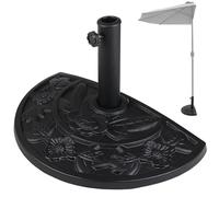 Bakaji Base per ombrellone mezza luna – Supporto palo 38/48 mm, anti-capovolgimento Ø50x32x32 cm