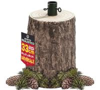 BAKAJI Base Supporto Albero di Natale in Resina, Tronco Realistico Natalizio, Riproduzione Fedele alla Realtà Solida Resistente, Attacco Universale 40mm Ganci per Adattamento Altezza (33 cm)