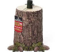 BAKAJI Base Supporto Albero di Natale in Resina, Tronco Realistico Natalizio, Riproduzione Fedele alla Realtà Solida Resistente, Attacco Universale 40mm Ganci per Adattamento Altezza (55 cm)