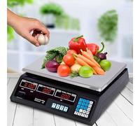 BAKAJI Bilancia Elettronica Digitale Professionale con Display LCD Elettronico, Alta precisione e Spegnimento Automatico, Peso Massimo 40 kg, Ideale per Alimenti, Cucina, Frutta, Commercio