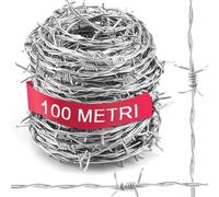 Bobina Filo Spinato Zincato 100 Metri Matassa Rotolo Metallico per Fai da Te