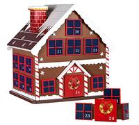 BAKAJI Calendario dell' Avvento di Natale in Legno con 24 Cassetti Numerati per Sorpresa Decorazioni Addobbi Natalizi Casa (Casetta di Natale)
