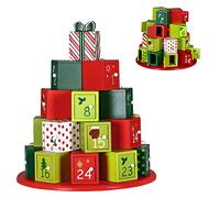 Bakaji Calendario dell' Avvento di Natale In Legno con 24 Cassetti Numerati per Sorpresa Decorazioni Addobbi Natalizi Casa (Pacchi regalo)