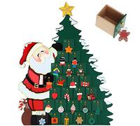 Bakaji Calendario dell' Avvento di Natale In Legno con 24 Cassetti Numerati per Sorpresa Decorazioni Addobbi Natalizi Casa (Babbo Natale con Albero)