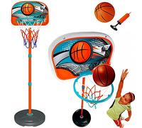 Basket Canestro Piantana Giocattolo Bambini Regolabile con Pallone e Gonfiatore