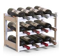 BAKAJI Cantinetta Portavino in Legno Bambù con 12 Scomparti per Vino Champagne,