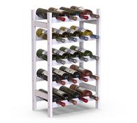 BAKAJI - Cantinetta Portavino In Legno Bamb๠Bianco Con 20 Scomparti Bar Portabottiglie - SPEDIZIONE GRATUITA