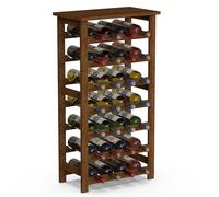 BAKAJI Cantinetta Portavino in Legno Bambù con 28 Scomparti per Vino Champagne, Portabottiglie da Terra, Cantina per Angolo Bar, Salotto, Cucina, Bistrot, Ristorante, 47 x 29 x 93.5 cm (Noce)