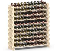 BAKAJI Cantinetta Portavino in Legno con 100 Scomparti Porta Bottiglie di Vino, Champagne, Portabottiglie da Terra, Cantina Angolo Bar per Salotto, Cucina, Bistrot, Ristorante 110 x 35 x 116.5 cm