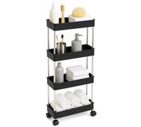 Carrello Carrellino Slim Salvaspazio Cucina Bagno Ripostiglio 4 Ripiani 4 Ruote
