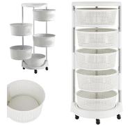 Carrello da Cucina Acciaio Inossidabile 5 Ripiani Apribili Carrellino Salvaspazi