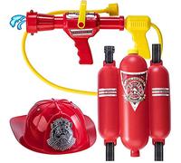 Set Pompiere con Idrante Pistola Acqua e Cappellino Vigili del Fuoco Bambini