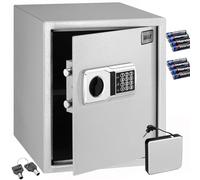 BAKAJI Cassaforte a Muro Numerica, Cassetta Porta Valori di Sicurezza da Armadio, Muro, Casa Albergo Hotel Safe, Chiavi di Emergenza (Grigio, L 40 x 35 x 40 cm)