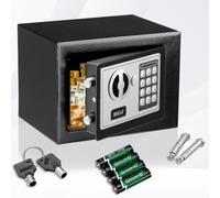 BAKAJI Cassaforte a Muro Numerica, Cassetta Porta Valori di Sicurezza da Armadio, Muro, Casa Albergo Hotel Safe, Chiavi di Emergenza (Nero, S 23 x 17 x 17 cm)