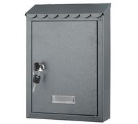 Bakaji Cassetta Postale da Parete in Acciaio Inox Buca Lettere per Posta da Esterno con Chiusura a Chiave (Grigio)