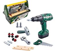 BAKAJI Cassetta Valigetta Porta Attrezzi Giocattolo Bambini con Avvitatore Funzionante a Batteria Set Utensili da Lavoro e Accessori Gioco Educativo Fai da Te Bricolage Portatile