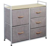 Cassettiera in Tessuto Mobile 5 Cassetti Grigio Chiaro e Bianco 77,5x83x29 cm