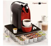 BAKAJI - Cassetto Porta Cialde Contenitore Capsule Caffe' Metallo Estraibile 30-60 Posti