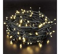 Bakaji Catena Luminosa 300 Luci LED Lucciole Bianco Caldo con Controller 8 Funzioni per uso Interno ed Esterno