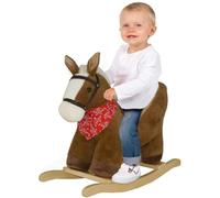 BAKAJI Cavallo a Dondolo Cavalcabile Peluche Giocattolo per Bambini con Effetti Sonori Maniglie e Cintura di Sicurezza (Horse)
