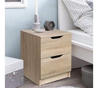 Comodino Mobiletto Cassettiera 2 Cassetti Design Moderno in legno MDF Rovere