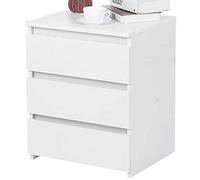 Comodino Mobiletto Cassettiera 3 Cassetti Design Moderno in legno Melamin Bianco