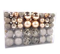 Bakaji Confezione 100 Palline Di Natale Diametro 3/4/6 cm Addobbi e Decorazioni Per Albero Di Natale (Champagne)