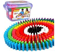 Confezione 200 Tasselli Gioco Domino Mattoncini in Legno Giocattolo Bambini