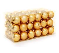 BAKAJI Confezione 54 Palline di Natale con Superficie Lucida e Opaca Diametro 6 cm Addobbi e Decorazioni per Albero di Natale (Oro)