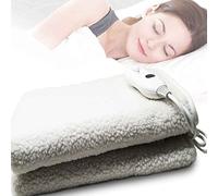 Bakaji Coperta Elettrica Termica in fibra di Lana Coprimaterasso Scaldaletto Elettrico con Telecomando Termocoperta Scalda Letto 3 Impostazioni Calore (150 x 80 cm Singolo)