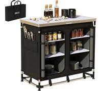BAKAJI Cucina Armadio Mobiletto Tavolo Da Campeggio Picnic Compatta Portatile Pi