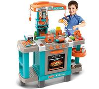 Cucina Giocattolo Bambini con Luci e Suoni 34 Accessori Gioco 87x78x29cm Azzurro