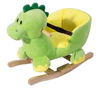 BAKAJI Dinosauro a Dondolo Cavalcabile Peluche Giocattolo per Bambini con Effetti Sonori Maniglie e Cintura di Sicurezza
