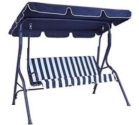 Bakaji Dondolo Da Giardino 3 Posti con Tetto Parasole Regolabile Struttura in Acciaio Seduta in Tessuto Oxford Dimensioni 170 x 110 x 153 cm (Blu)