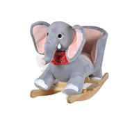 Bakaji Elefante a Dondolo Cavalcabile Peluche Giocattolo per Bambini con Effetti Sonori Maniglie e Cintura di Sicurezza (Elefante)