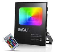 BAKAJI Faro Led RGB da Esterno Potenza 30W Luce d'atmosfera 16 Colorazioni Selezionabili + Giochi Cambio Colore Lampada Faretto Slim da Giardino IP65 con Telecomando e Staffa di Fissaggio Regolabile
