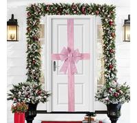 BAKAJI Fiocco Natalizio Fuoriporta 49 x 52 cm, Decoro Addobbo di Natale per Porta, Ghirlanda Multiuso Copriporta Natalizia, Decorazione Ideale per Feste, Matrimonio, FESTIVITÀ (Rosa)