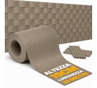 BAKAJI Frangivista Recinzione in PVC 19 cm x 35 Metri, Telo Oscurante per Balcone 450 gr/mq, Strisce Protezione Privacy per Giardino con Clip di Fissaggio, Uv, Impermeabile e Atistrappo (Tortora)