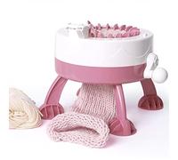 BAKAJI Giocattolo Maglieria Magica con Telaio a Manovella con 2 Gomitoli di Lana e Aghi per Uncinetto, Colore Rosa Antico, Gioco Ideale per Bambini, Creazione Cappelli e Sciarpe, Giochi Educativi