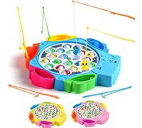 BAKAJI Gioco di Pesca per Bambini con Pesciolini Giocattolo Magnetici, Gioco da Tavola per Grandi e Piccoli con Pesci a Calamita e Canna da Pesca, Giochi di Gruppo Idea Regalo, Colori Assortiti