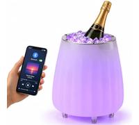 BAKAJI Glacette Secchiello per il Ghiaccio 3 in 1 con Luci Led Ambient RGB e Cassa Bluetooth per Musica, Portaghiaccio Design Elegante e Premium Capacità 5L per Bar, Ristoranti, Feste