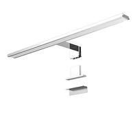 BAKAJI Lampada da Specchio Bagno Applique Parete Muro Lunghezza 50cm Luce LED 10W 800lm Risparmio Energetico Bianco Freddo 6500K Design Moderno in Alluminio Cromato 3 Tipi di Installazione
