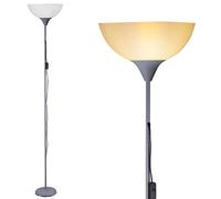 BAKAJI Lampada da Terra Piantana Design Moderno In Metallo con Paralume E27 Max 40W Altezza 180cm per Casa Salotto Camera letto (Paralume Ovale)