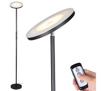 BAKAJI Lampada Piantana da terra a LED ad Alta Luminosità 30W 2500 Lumen Luce Dimmerabile Colorazione Regolabile Accensione Gestione Touch o Telecomando Design Moderno 175cm in Metallo Nero