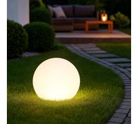 BAKAJI Lampada Solare a Sfera per Esterno con Telecomando e Luce RGB, Illuminazione da Esterni, Giardino, Patio, Bar, Ristoranti, Pannello Solare Integrato, Luci Programmabili (17 cm)