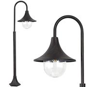 BAKAJI Lampione Vittoriano Classico da Giardino in Alluminio Lampada Braccio ad Arco Lanterna a Sfera Colore Nero Finitura Anticata Bronzo IP44 E27 (1 Luce 120 cm)