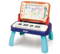 BAKAJI Lavagna Magnetica con Pianola per Bambini Giocattolo Creativo ed Educativo con Suoni, Piano Musicale e Lavagnetta per Sviluppo Abilità Creative, Idea Regalo per Disegno, Musica
