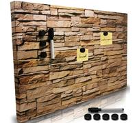 BAKAJI Lavagna Magnetica Scrivibile e Cancellabile da Parete, Lavagnetta con 5 Calamite e 1 Pennarello, Bacheca Memo Board a Muro Ideale Cucina, Soggiorno, Ingresso, 60 x 40 cm (Mattoni)